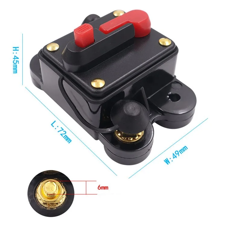 Disjuntor de Circuito Automático de Áudio Automotivo de 60A 12-48V, Porta-fusíveis Automático, Protetor de Circuito