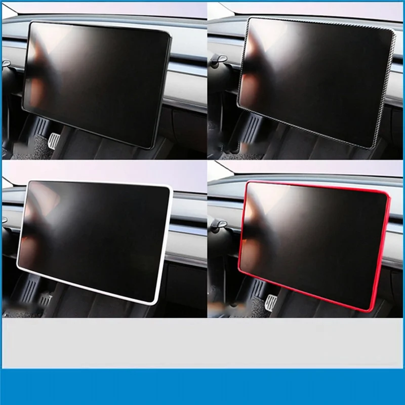 Écran de Console de Centre Automobile Décoration D'outils de Cadre D'installation Facile Pour Tesla Modèle 3 Modèle Y - Blanche