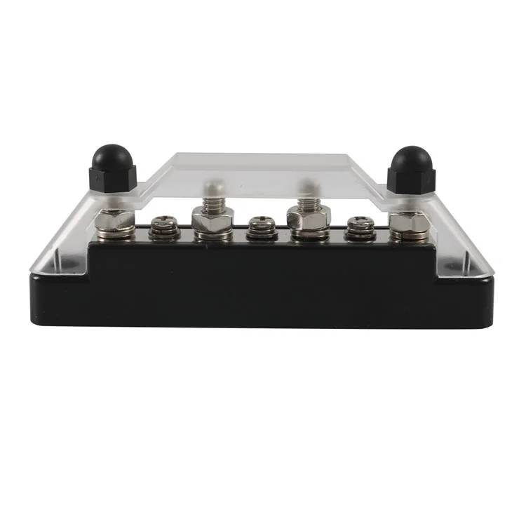 A7473 2Pcs  /  Set 7-Way Power Distribution Block 4 x M6 Terminal Studs, 3 x M4 Terminal Screws Battery Bus Bar for Car Marine Boat (Black+Red)