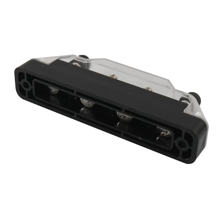 A7473 2Pcs  /  Set 7-Way Power Distribution Block 4 x M6 Terminal Studs, 3 x M4 Terminal Screws Battery Bus Bar for Car Marine Boat (Black+Red)