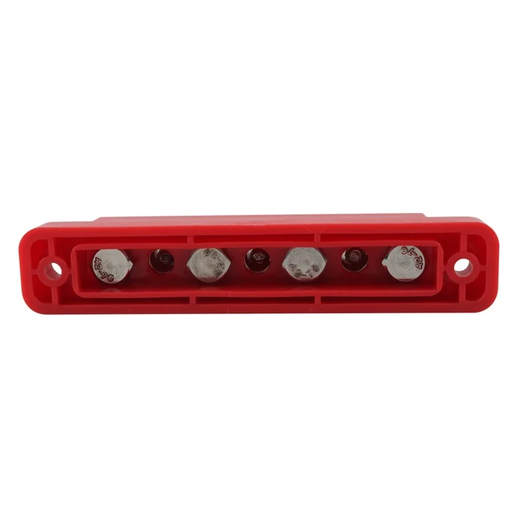 A7473 7-Way Power Distribution Block 4 x M6 Terminal Studs, 3 x M4 Terminal Screws Battery Bus Bar for Car Marine Boat - Red