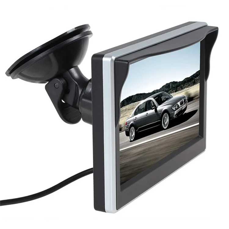 RH-505 5 '' Écran D'affichage LCD Vue Arrière Vue de Sauvegarde Parking et Caméra de Réversion Avec Câble D'alimentation + 2 Supports