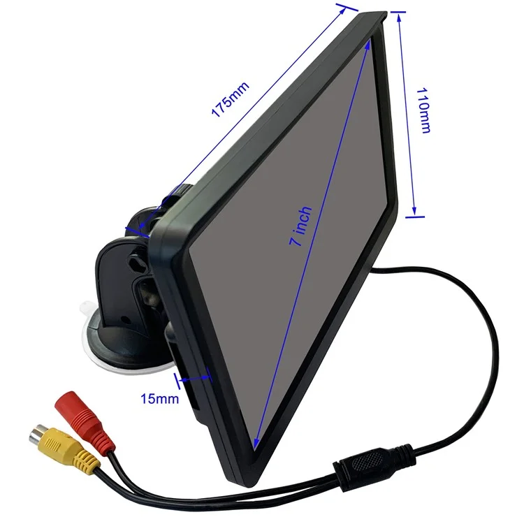 RH-702H 7" LCD Video Wireless Monitor Rear View 12LED Camera Parking and Reverse System Kit (12V-24V)