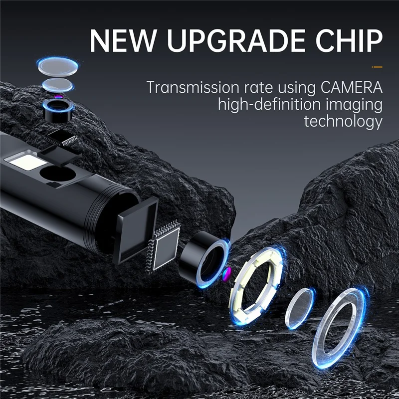 P200 2m Hard Wire Hand-Held Industrial Endoscope 8mm Dual Lens 4.3-inch Screen Borescope