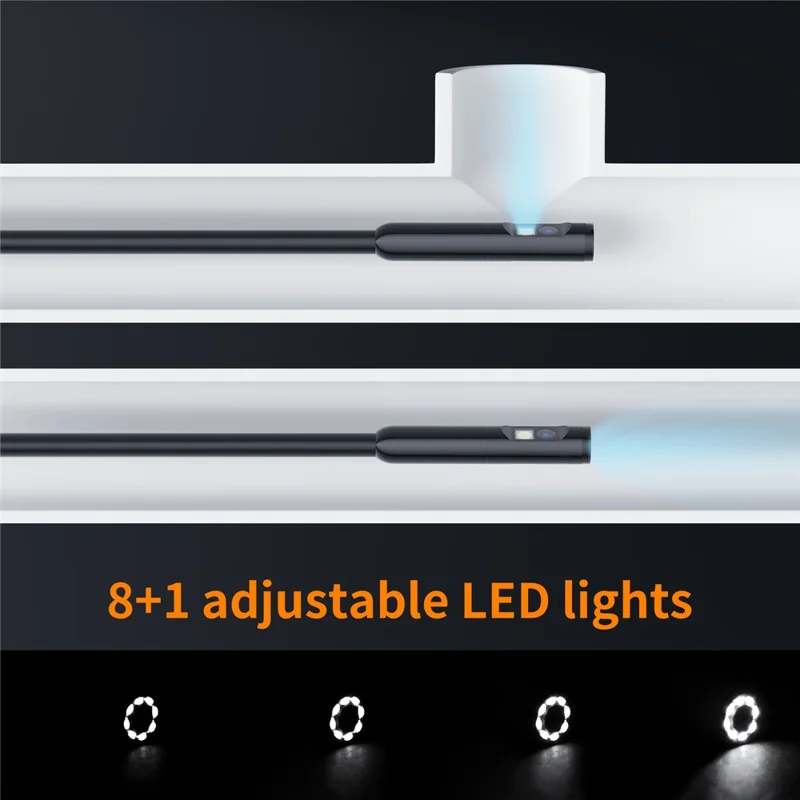 P200 2m Hard Wire Hand-Held Industrial Endoscope 8mm Dual Lens 4.3-inch Screen Borescope