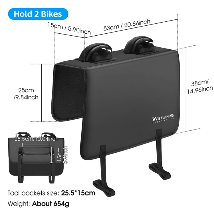 WEST BIKING YP0707369 Велосипедная Транспортная Платформа Защита Для Кузова Грузовика, Вместимость 2 Велосипеда