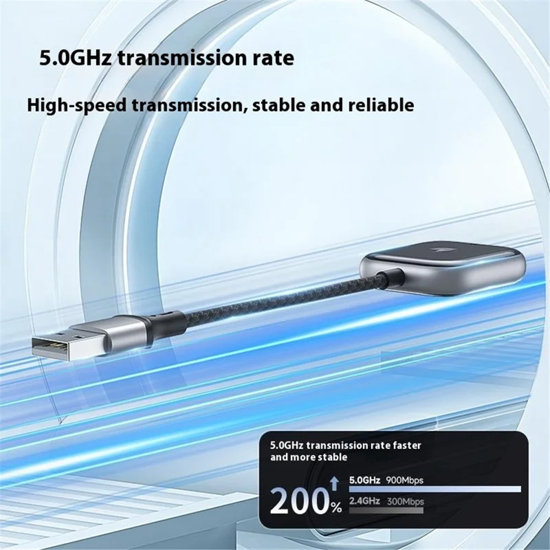 Car Android Auto Dongle Bluetooth-compatible / WiFi Wired Android Auto to Wireless Vehicle Adapter for Android Phone - White