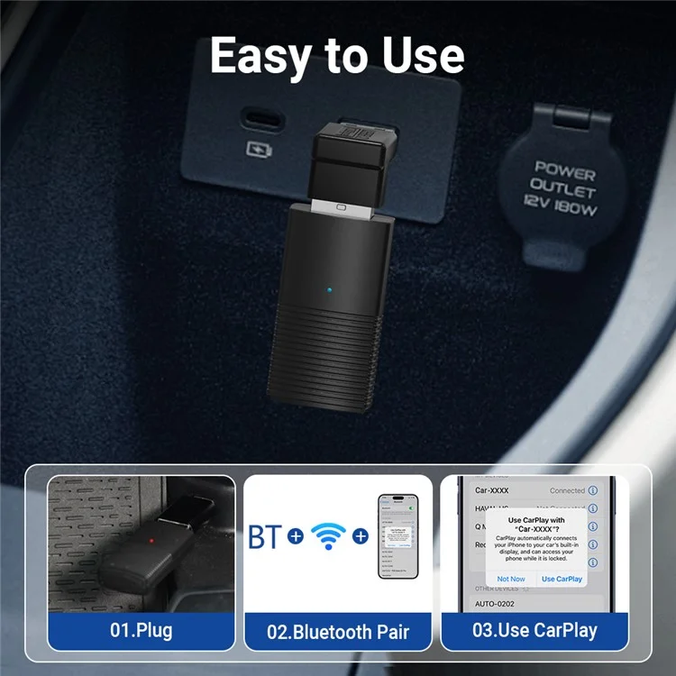 Adaptador inalámbrico de CarPlay inalámbrico para automóviles en miniatura