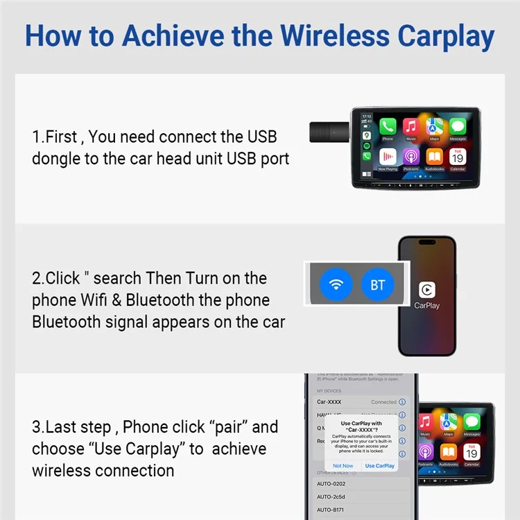Adaptador inalámbrico de CarPlay inalámbrico para automóviles en miniatura