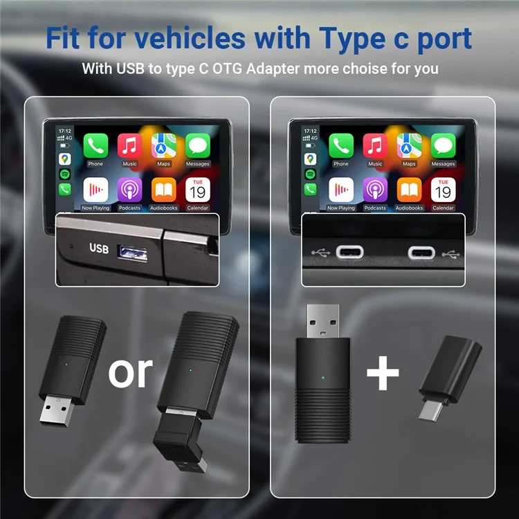 Adaptador inalámbrico de CarPlay inalámbrico para automóviles en miniatura