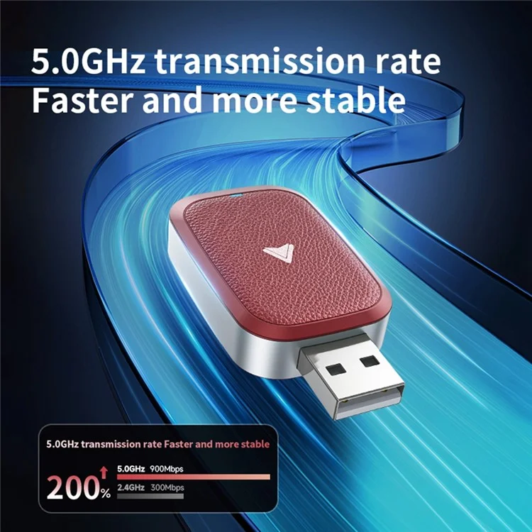 Car Android Auto Wireless Dongle Lederüberzogener kabelloser Adapter für Android 11+ - Weiß