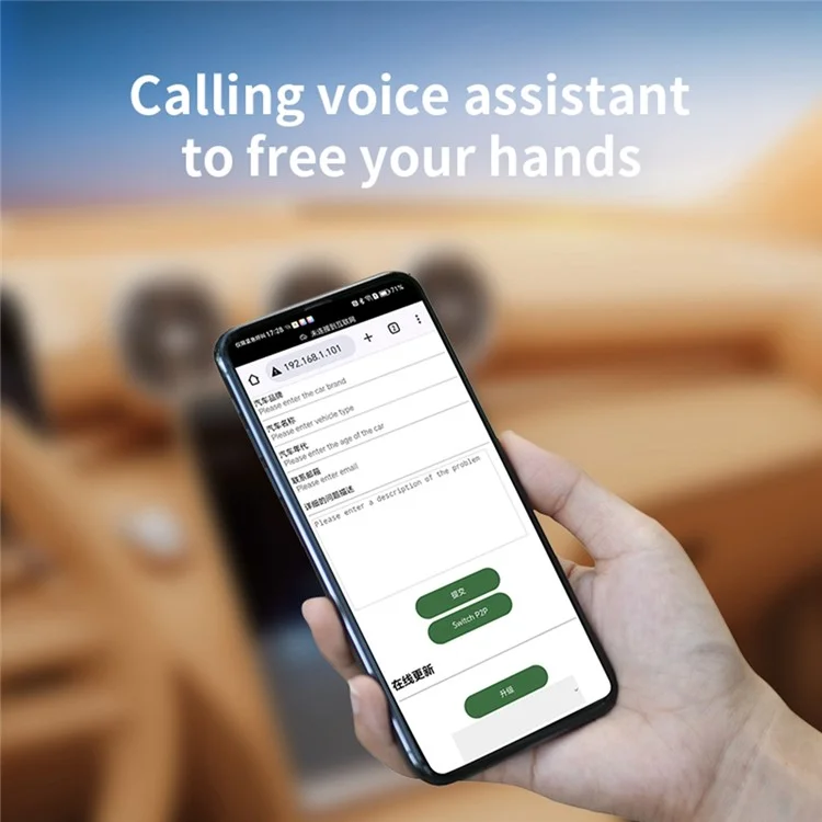Car Android Auto Wireless Dongle Lederüberzogener kabelloser Adapter für Android 11+ - Weiß