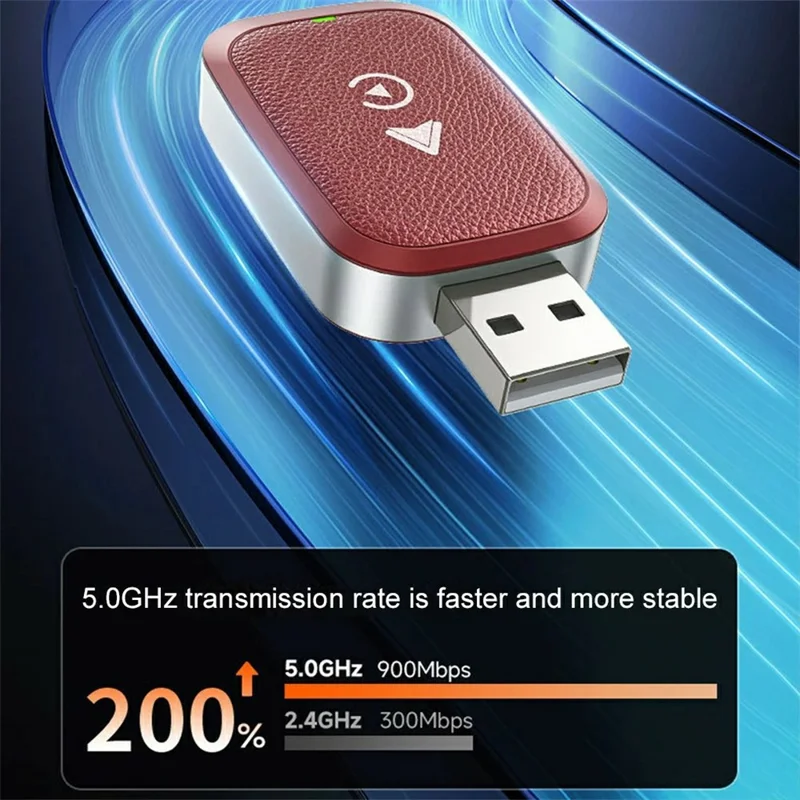 2-in-1 Android Auto and CarPlay Adapter Wired to Wireless USB Smart Dongle - Black