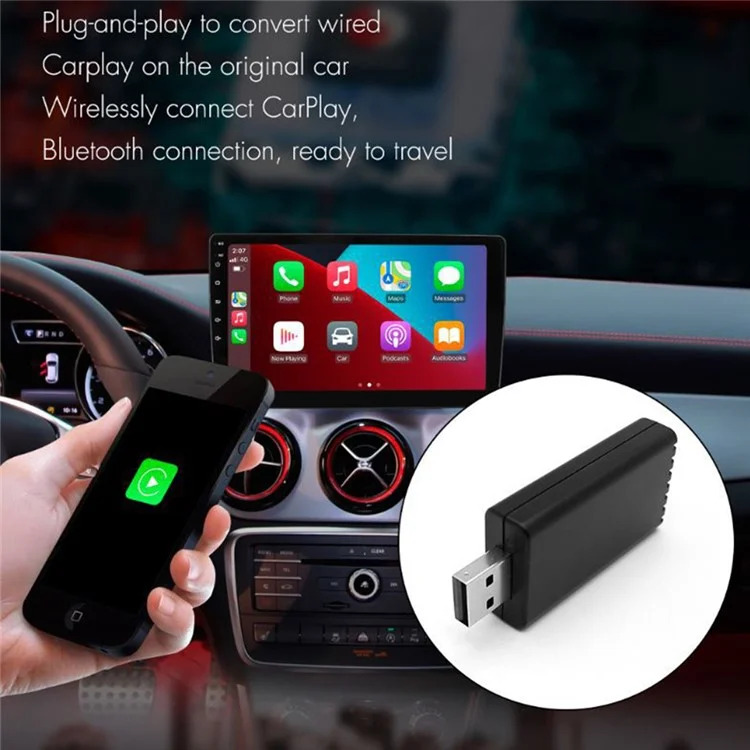 P5981 Boîte d'adaptation sans fil Carplay Mini Plug and Play Dongle USB pour iPhone
