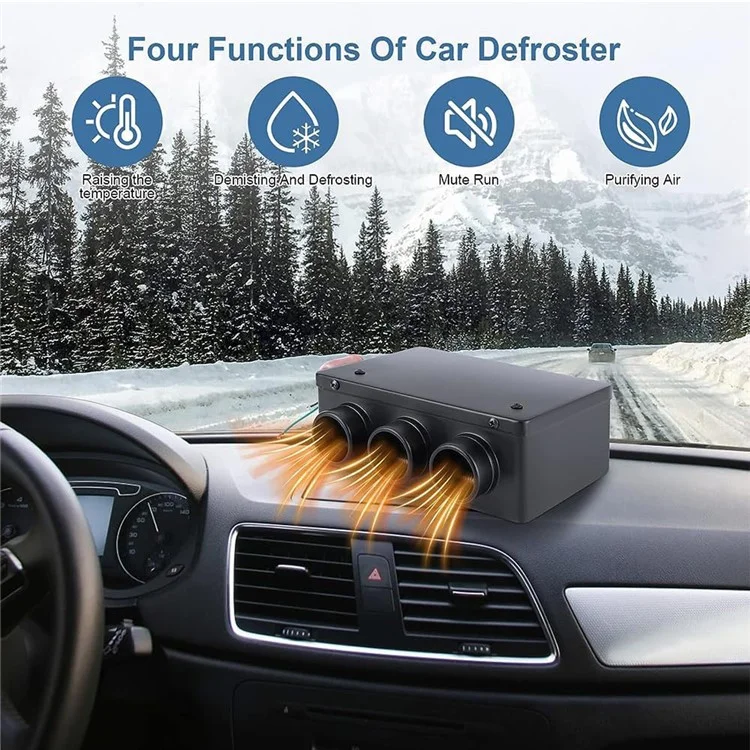 Chauffage de fenêtre pour voiture à trois trous, dégivrage et désembuage de l'intérieur du véhicule - 12V