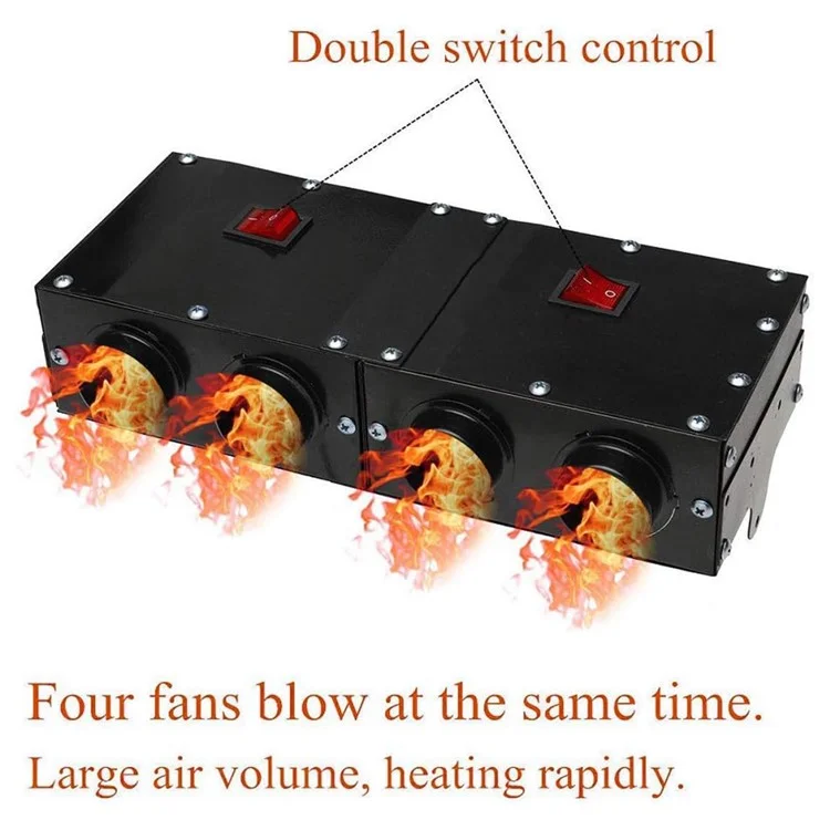 Chauffage de voiture à 4 trous, désembuage et désembuage de la fenêtre de l'intérieur du véhicule - 12V