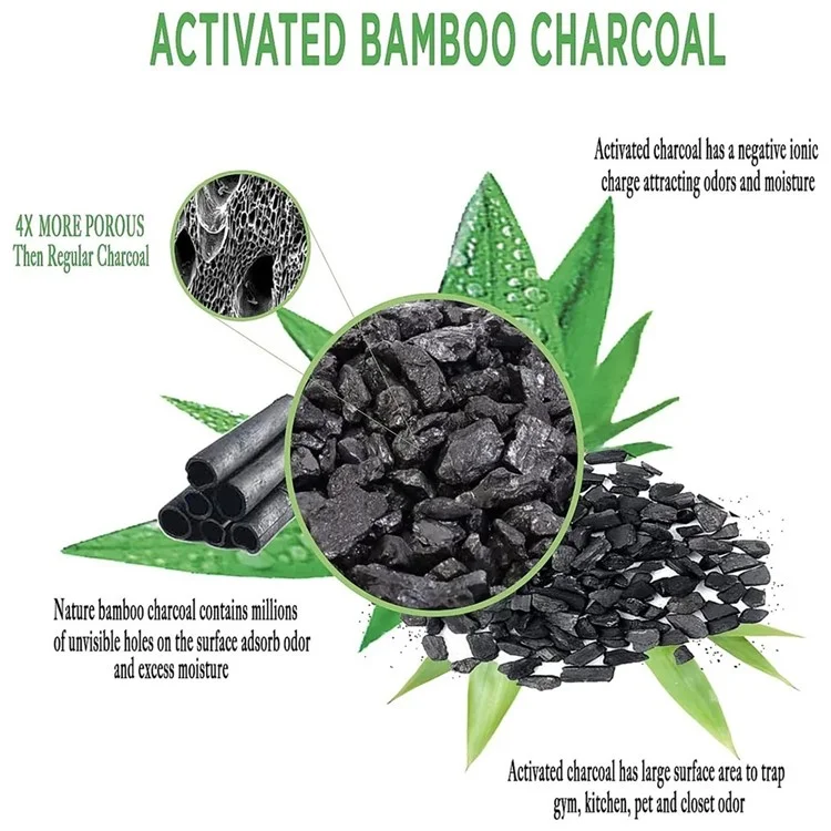 Activated Carbon Bag Car Home Dehumidification Odor Formaldehyde Removal Linen Bamboo Charcoal Bag - Grey