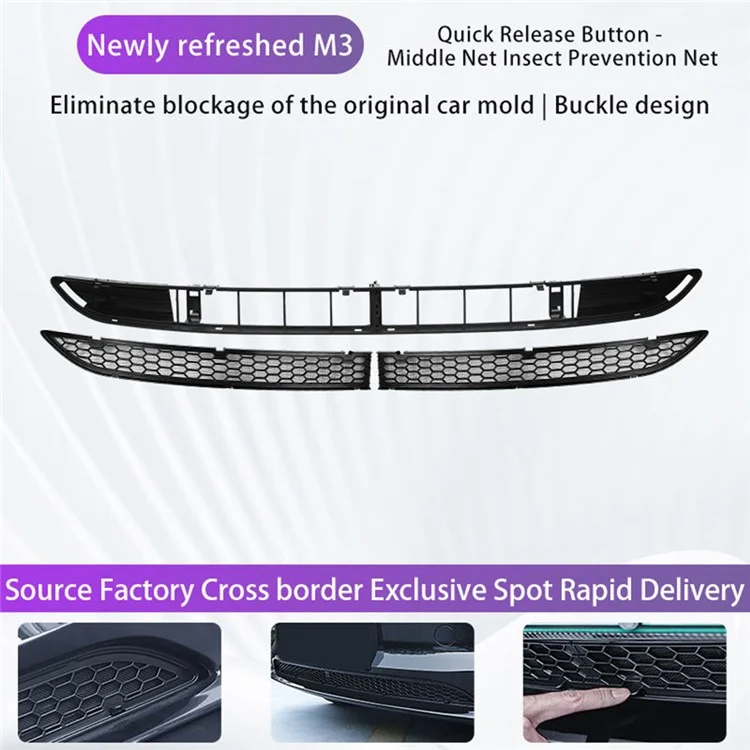 Per Tesla Model 3 Auto Auto Burumper Grille a Rilascio Rapido Design Net di Prevenzione Degli Insetti