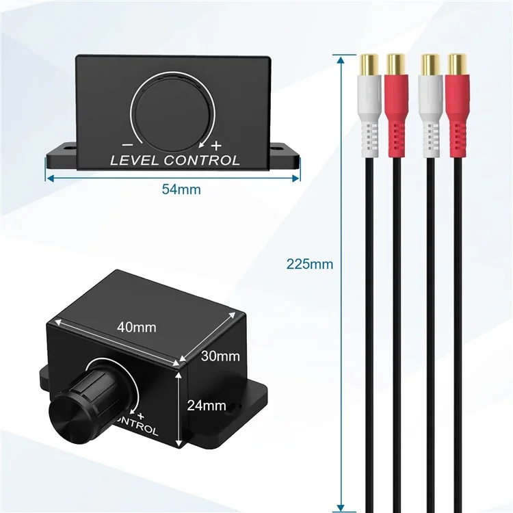 Car RCA Remote Amplifier Level Controller RCA Audio Bass Knob Volume Control Cable