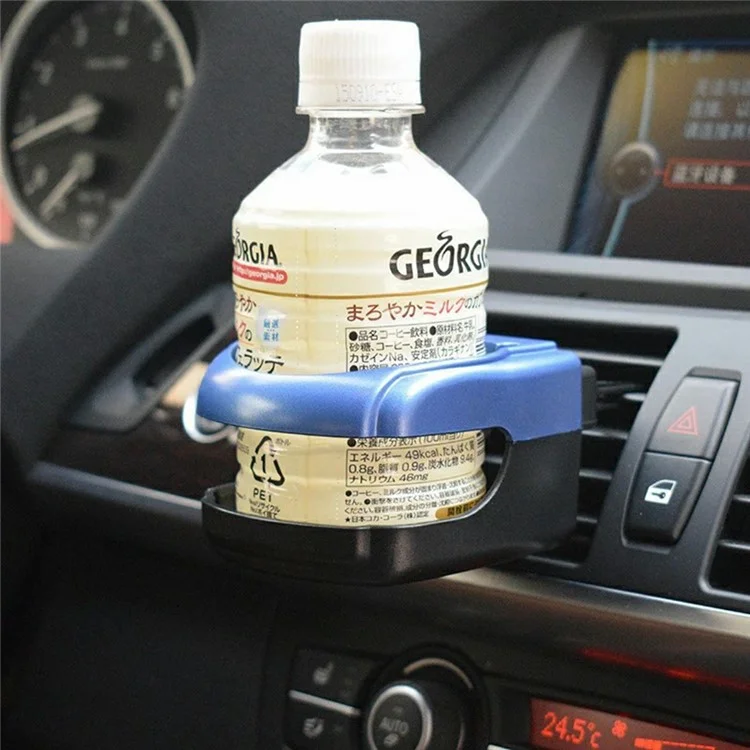 Support multi-fonction porte-boissons pour aération de voiture en plastique - Argent
