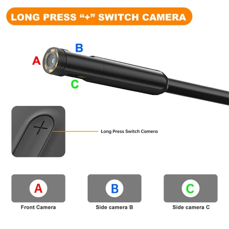 Y15 5.5mm Dual Lens WiFi Endoscope HD Pipeline Waterproof Inspection Camera, 10m Hard Wire