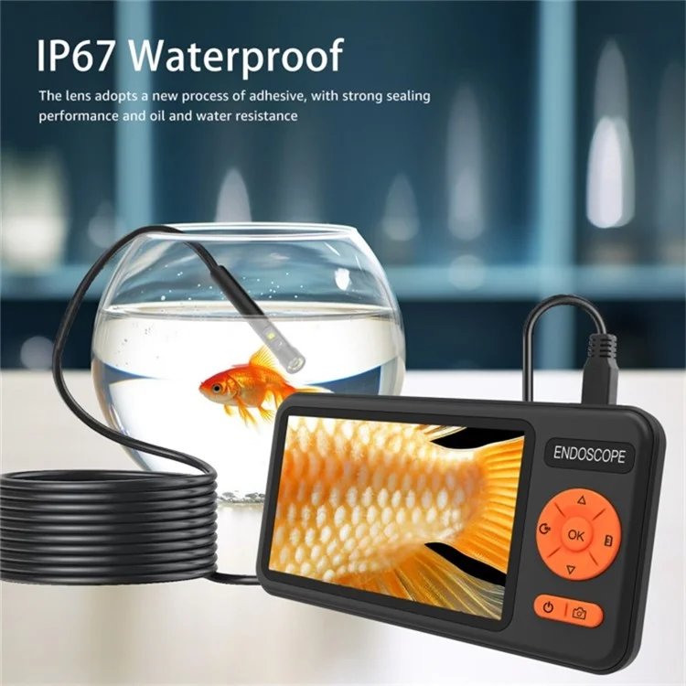 T29 Digital Borescope with 1 m rigid cable, 7.9 mm dual lens, 1080P industrial endoscope, IP67 waterproof camera