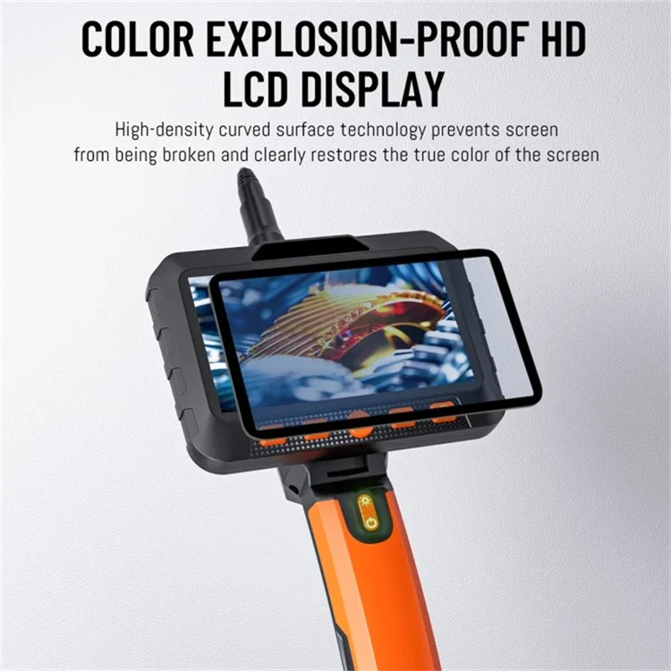 T27 Digitales Industrieborescop 2m 5,5 mm Dual-Linse 5-Zoll 1080P Tragbares Endoskop mit Beleuchtung