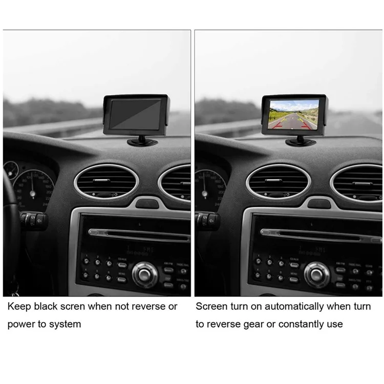 RH-512 5'' LCD Display Monitor Car Parking Reverse Waterproof AHD Square Rear Camera with Video Line