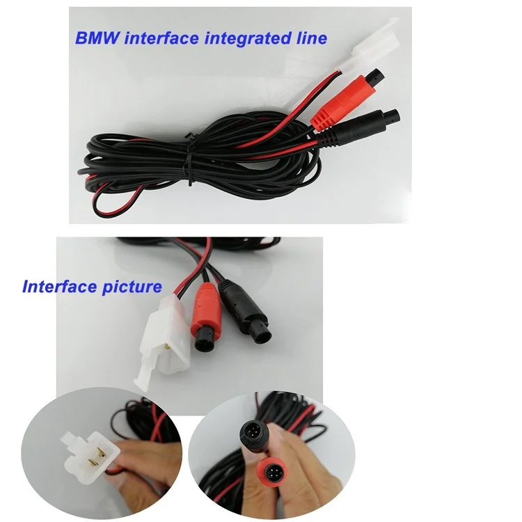RH-512 5'' LCD Display Monitor Car Parking Reverse Waterproof AHD Square Rear Camera with Video Line