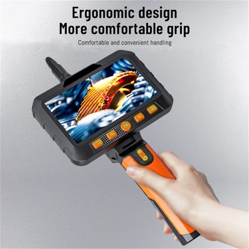 T27 Digital Industrial Borescope 1m 5.5mm Dual-Lens 5-inch 1080P Handheld Endoscope with Light