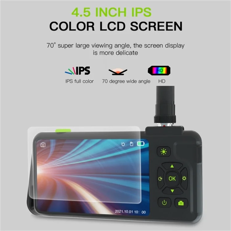 T22 Dual Lens Industrial Endoscope with 4pcs Light 3.5m 4.5 inch 5.5mm 1080P IP67 Waterproof Digital Borescope