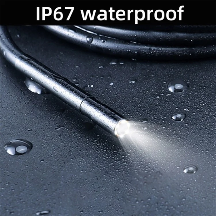 T23 7.9mm Triple Lens Borescope 1m 7 inch IPS Screen 1080P HD Industrial Endoscope IP67 Waterproof Camera