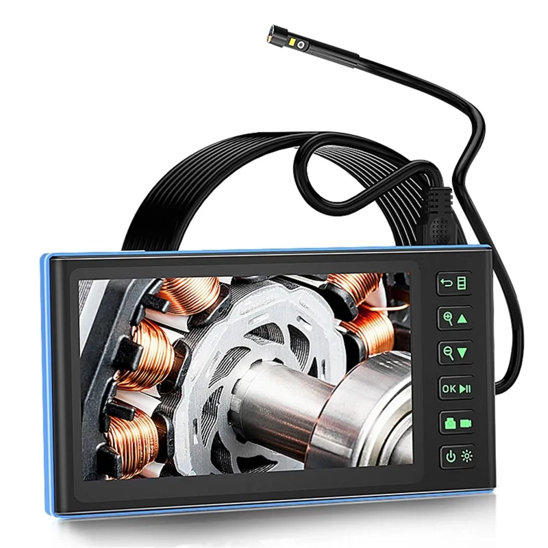 T23 7 inch Dual-Lens Industrial Borescope with 8pcs Light 1m 7.9mm HD 1080P Endoscope IP67 Waterproof Camera