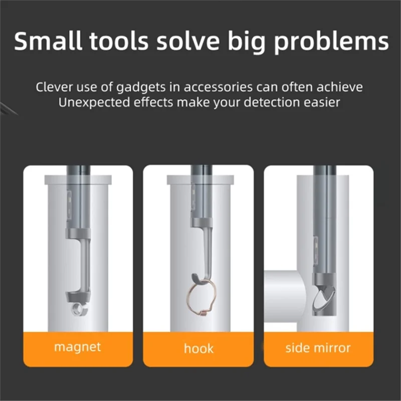 T23 Industrial Endoscope with 6 LED Lights 2m 5.5mm Dual Lens 7 inch 1080P Digital Borescope IP67 Camera