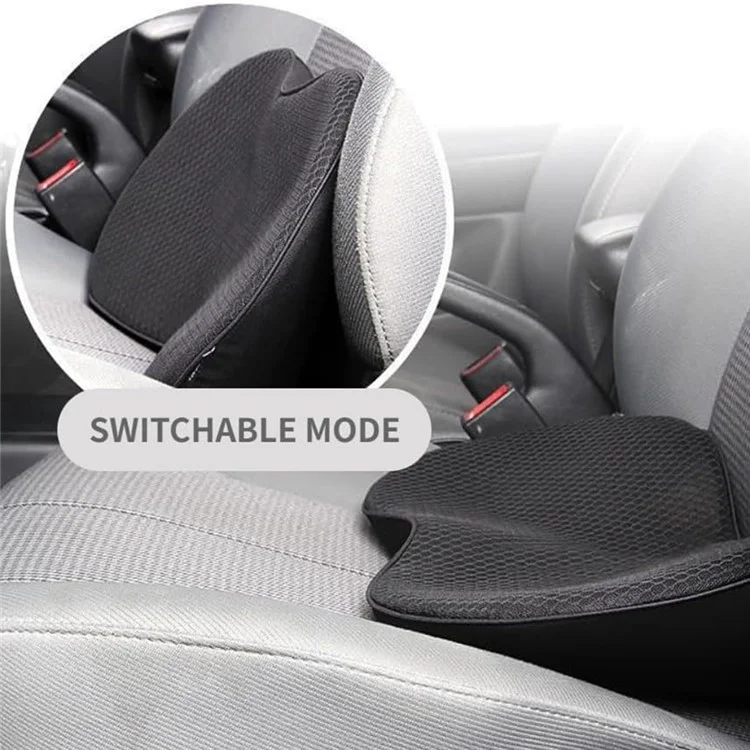 Almofada de Assento de Carro com Cinta para Quadril / Cintura, Tecido de Malha + Espuma de Memória Respirável, Alívio da Fadiga - Preto