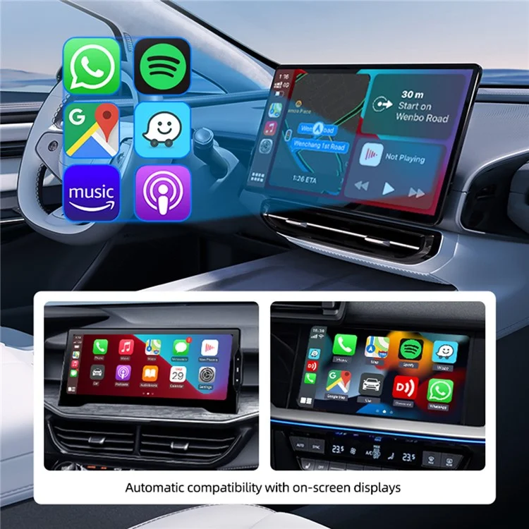 Mini SE Adaptador sem fio Carplay USB-A / Plug Tpye-C com fio para caixa inteligente de automóvel sem fio Carplay