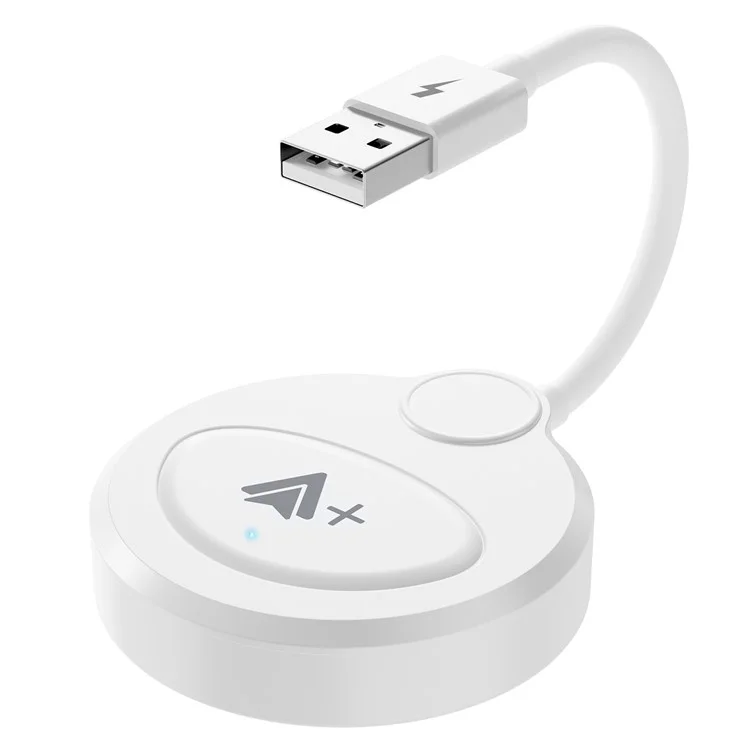 Adaptateur sans fil Android Auto 020-6++ Connexion instantanée de câblé à sans fil Dongle USB - Blanc