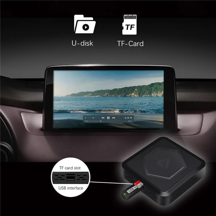 Boîte intelligente S1 Android 10 avec adaptateur Wireless Carplay / Android Auto intégré, Netflix Youtube, 2+16 Go