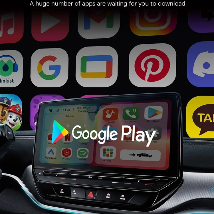 Boîte intelligente S1 Android 10 avec adaptateur Wireless Carplay / Android Auto intégré, Netflix Youtube, 2+16 Go