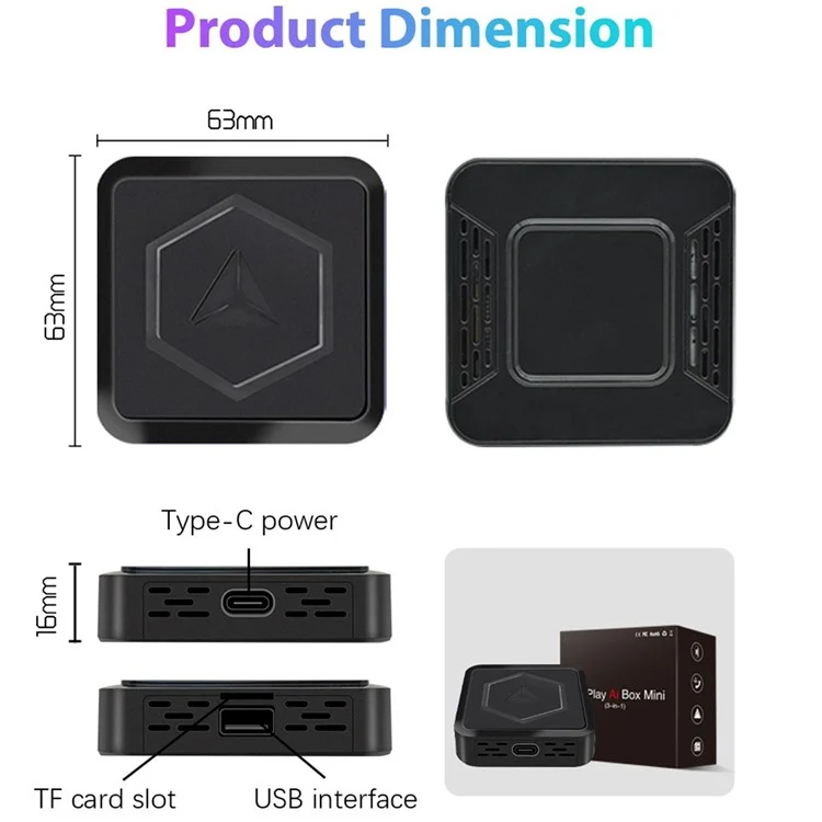 Boîte intelligente S1 Android 10 avec adaptateur Wireless Carplay / Android Auto intégré, Netflix Youtube, 2+16 Go