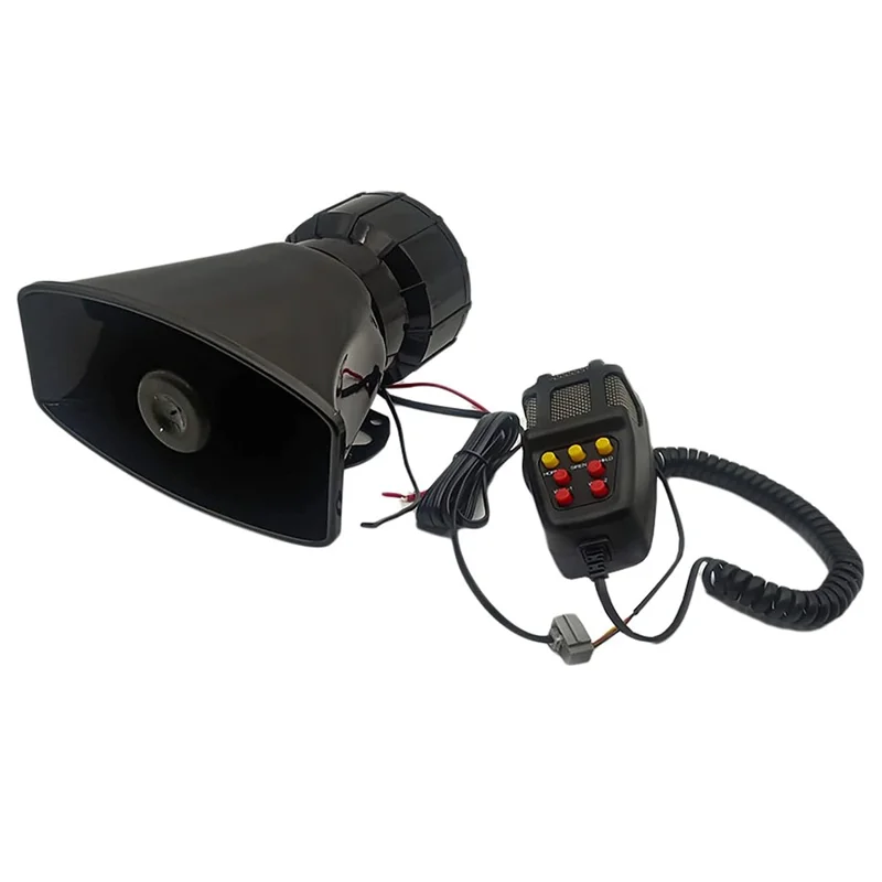 Car Horn Square Mouth 7 Tone 12V 100W Warning Loudspeaker Car Alarm Speaker