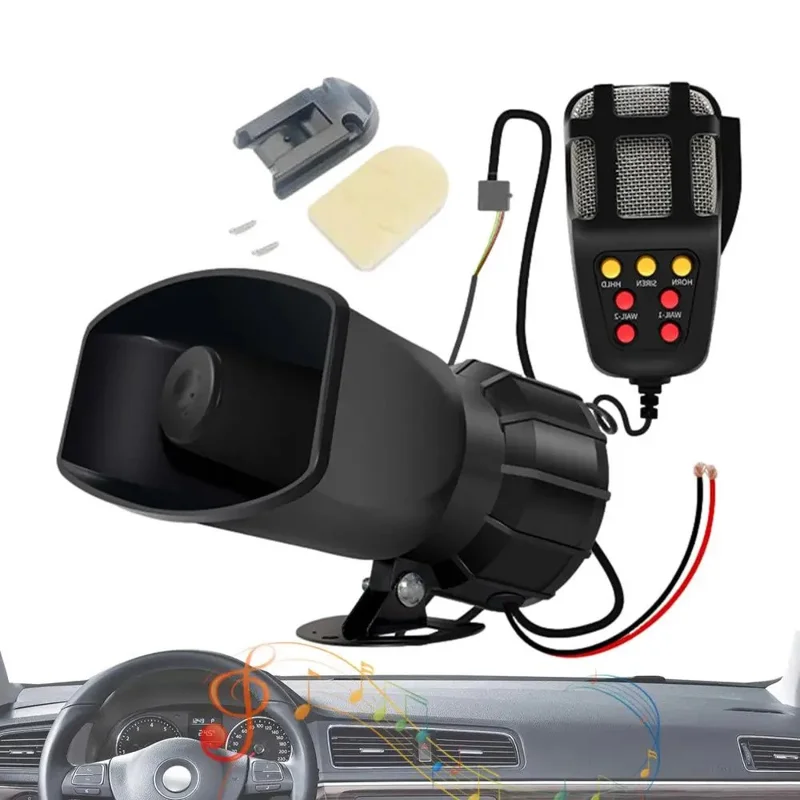 Car Horn Square Mouth 7 Tone 12V 100W Warning Loudspeaker Car Alarm Speaker