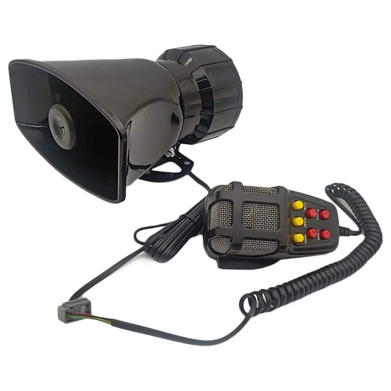Car Horn Square Mouth 7 Tone 12V 100W Warning Loudspeaker Car Alarm Speaker