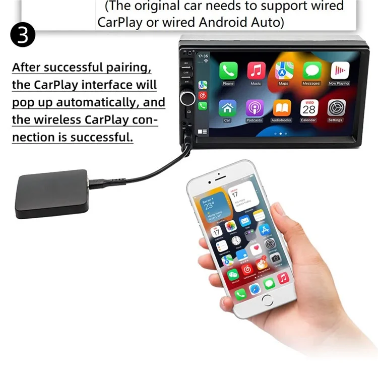 Caja de vídeo inalámbrica para coche con adaptador de CarPlay/Android Auto