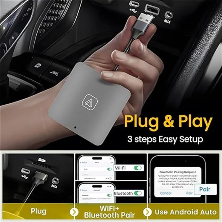 Caja de vídeo inalámbrica para coche con adaptador de CarPlay/Android Auto
