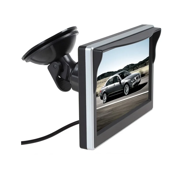 RH-506 Large 5'' LCD Display Monitor Round Rear Camera for Car Parking Reverse with Video Line and Power Supply Cable