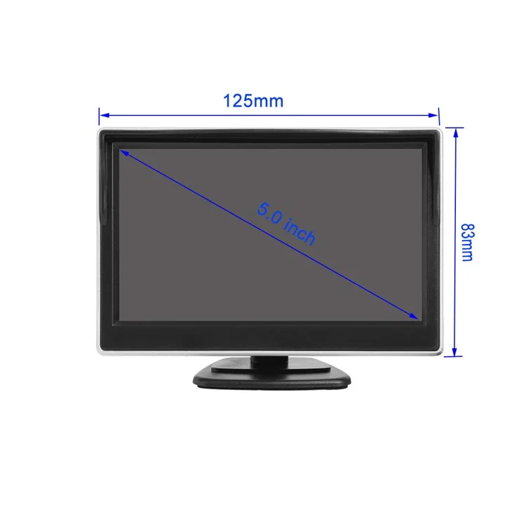 RH-507 5 '' Monitor de Pantalla LCD Estacionamiento Para Automóviles Inverso a Prueba de Mariposa Con Forma de Mariposa Con Cable de Suministro de Alimentación y Línea de Video