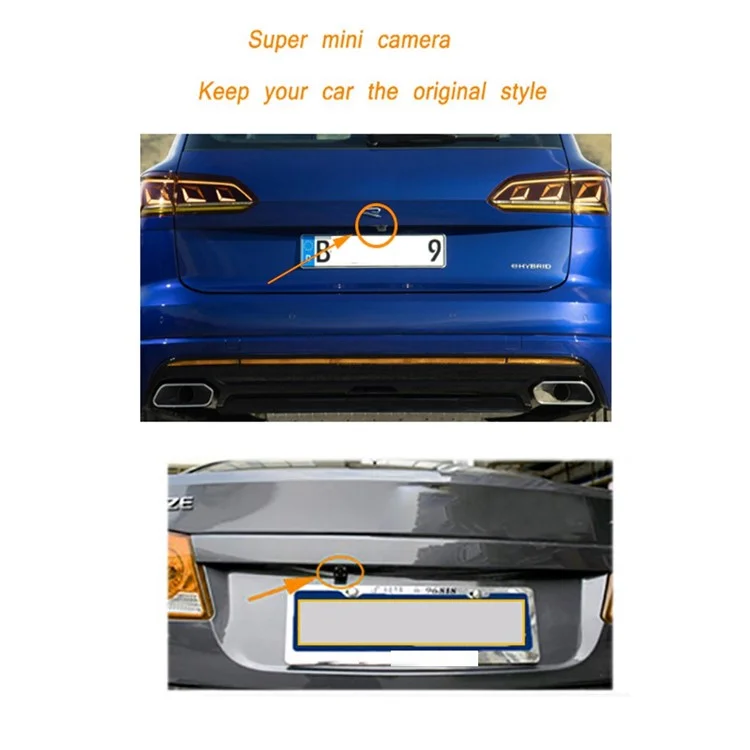 RH-507 5'' LCD Display Monitor Car Parking Reverse Waterproof Butterfly-shaped Rear Camera with Power Supply Cable and Video Line