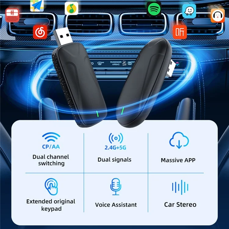 Adattatore di aggiornamento wireless CarPlay Android Auto X1AIR Mini SE Scatola di connettività wireless per auto