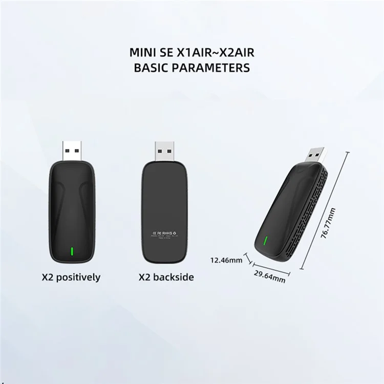 Mini SE X2air Adaptador de actualización inalámbrica de CarPlay Android Auto con conexión y reproducción